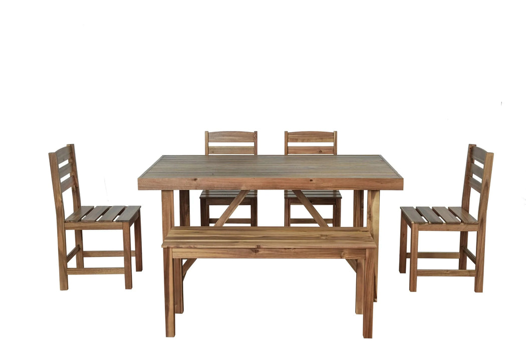 U_Style High-quality Acacia Wood Outdoor Table and Chair Set, Suitable for Patio, Balcony, Backyard(old sku:WY000396AAA) Default -DTYStore