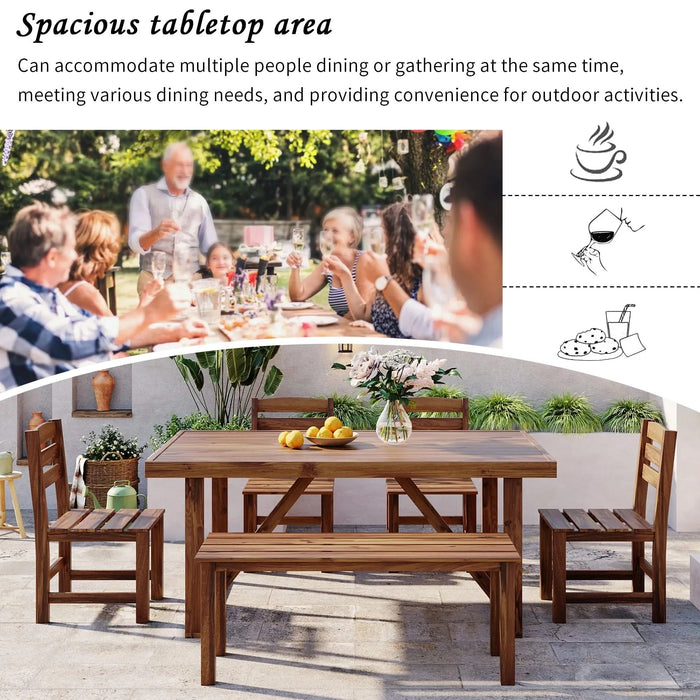 U_Style High-quality Acacia Wood Outdoor Table and Chair Set, Suitable for Patio, Balcony, Backyard(old sku:WY000396AAE) Default -DTYStore