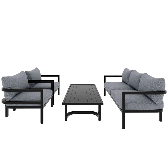 U_Style Multi-person Outdoor Steel Sofa Set, Waterproof, Anti-rust and Anti-uv, Suitable for Gardens and Lawns Default -DTYStore