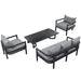 U_Style Multi-person Outdoor Steel Sofa Set, Waterproof, Anti-rust and Anti-uv, Suitable for Gardens and Lawns Default -DTYStore