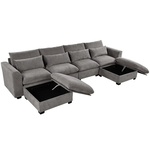 U_Style U-shaped Freely Transformable Modular Corner Sofa with Two Ottomans, Suitable for Living Rooms, Studies, Home Theaters, and More. Default -DTYStore