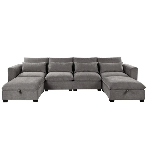 U_Style U-shaped Freely Transformable Modular Corner Sofa with Two Ottomans, Suitable for Living Rooms, Studies, Home Theaters, and More. Default -DTYStore
