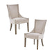 Ultra Dining Side Chair Set of 2 with Chenille Upholstery in Cream and Solid Wood Legs Default -DTYStore