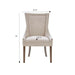 Ultra Dining Side Chair Set of 2 with Chenille Upholstery in Cream and Solid Wood Legs Default -DTYStore