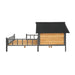 Unique All-Around Iron Frame,Outdoor Large Wooden Cabin House Style Wooden Dog Kennel with Porch - DTY Store