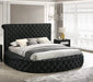Unique Round Plush Black Velvet Button-Tufted Detailing Storage Bed Queen Size Black 2x Nightstands Wooden Bedroom Furniture 3pc Set Default -DTYStore