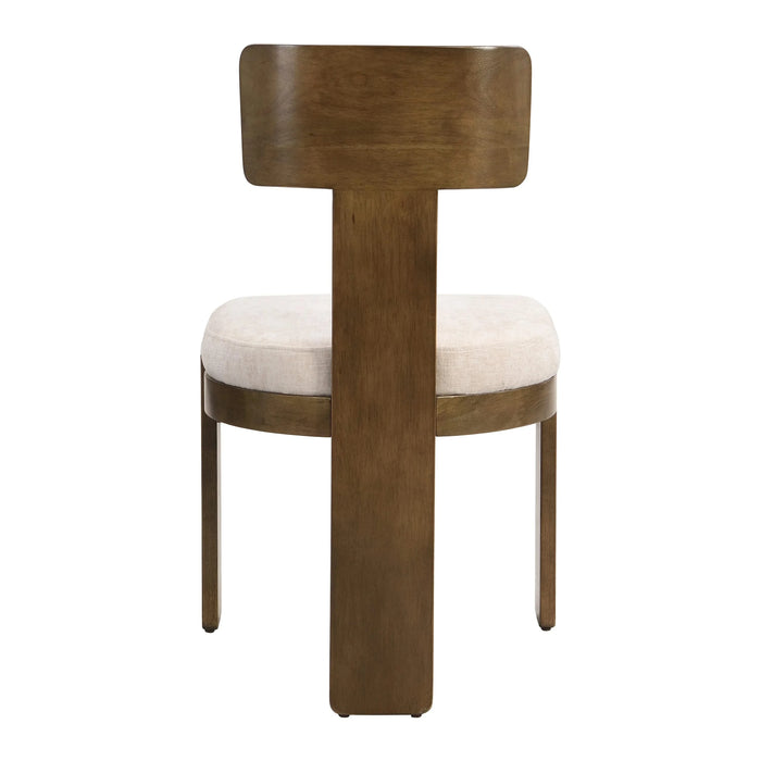 Upholstered Dining Chairs Set of 2, Fabric Side Chairs with Beige Seating Light Brown Solid Rubber Wood Legs, 330 LBS Weight Capacity Default -DTYStore