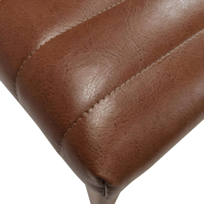 Upholstered Dining Chairs with Rubber Legs, Set of 2,Cognac Brown Default -DTYStore