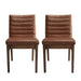 Upholstered Dining Chairs with Rubber Legs, Set of 2,Cognac Brown Default -DTYStore