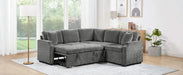 Upholstered L-shaped Sectional Sofa Bed with Sleeper and Storage, Gray Chenille, 81.9' Default -DTYStore