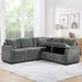 Upholstered L-shaped Sectional Sofa Bed with Sleeper and Storage, Gray Chenille, 81.9' Default -DTYStore