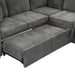 Upholstered L-shaped Sectional Sofa Bed with Sleeper and Storage, Gray Chenille, 81.9' Default -DTYStore