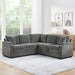 Upholstered L-shaped Sectional Sofa Bed with Sleeper and Storage, Gray Chenille, 81.9' Default -DTYStore