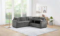 Upholstered L-shaped Sectional Sofa Bed with Sleeper and Storage, Gray Chenille, 81.9' Default -DTYStore