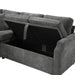 Upholstered L-shaped Sectional Sofa Bed with Sleeper and Storage, Gray Chenille, 81.9' Default -DTYStore
