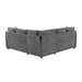 Upholstered L-shaped Sectional Sofa Bed with Sleeper and Storage, Gray Chenille, 81.9' Default -DTYStore