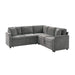 Upholstered L-shaped Sectional Sofa Bed with Sleeper and Storage, Gray Chenille, 81.9' Default -DTYStore