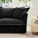 Upholstered Slipcovered Armchair with Ottoman, Deep Seat Wide Ottoman Armchair Set Black -DTYStore