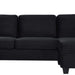 Upholstered U-shaped Sectional Sofa with Movable Ottoman and Side Storage Pockets in Black Corduroy, 125.2 inches Default -DTYStore