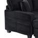 Upholstered U-shaped Sectional Sofa with Movable Ottoman and Side Storage Pockets in Black Corduroy, 125.2 inches Default -DTYStore