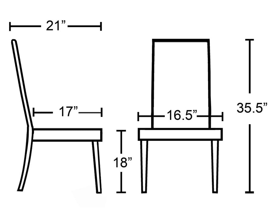 Urban Style Solid Wood Leatherette Padded Parson Chair, Red, Set of 2 Default -DTYStore