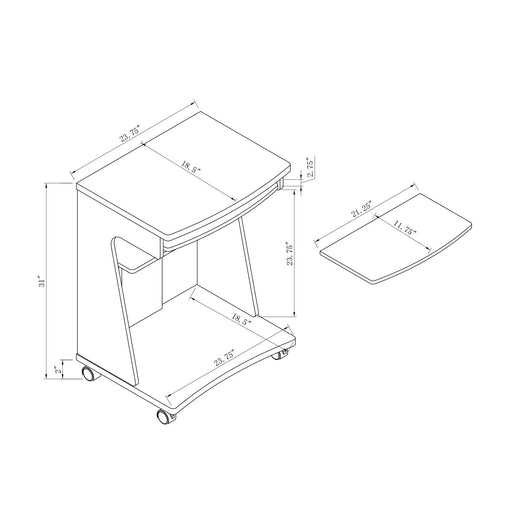 Utility Cart Microwave Cart Kitchen Cart Computer Cart one gliding shelf two shelves rounded corners mobile on rolling castor wheels red cocoa espresso color Default -DTYStore