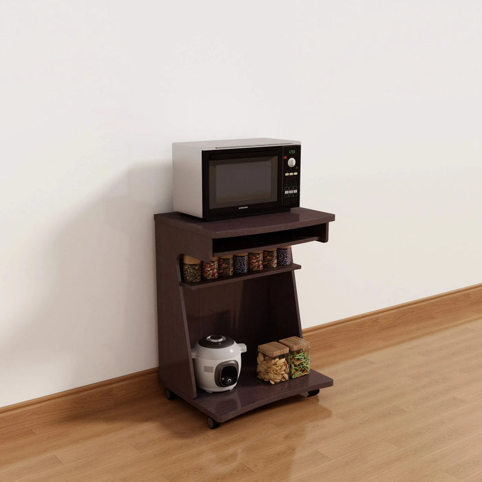 Utility Cart Microwave Cart Kitchen Cart Computer Cart one gliding shelf two shelves rounded corners mobile on rolling castor wheels red cocoa espresso color Default -DTYStore