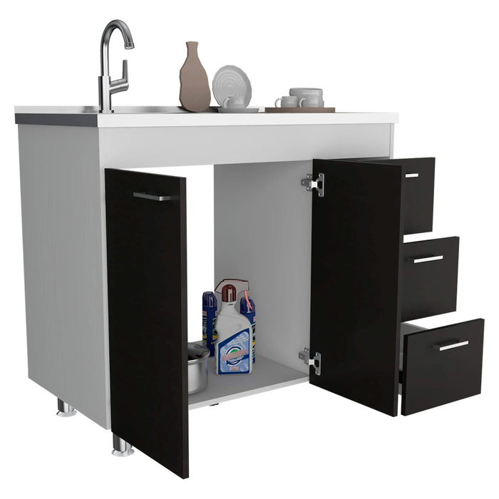 Utility Sink Kisco, Kitchen, White / Black Default -DTYStore