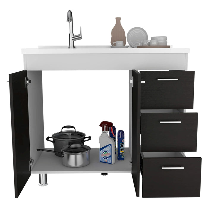 Utility Sink Kisco, Kitchen, White / Black Default -DTYStore