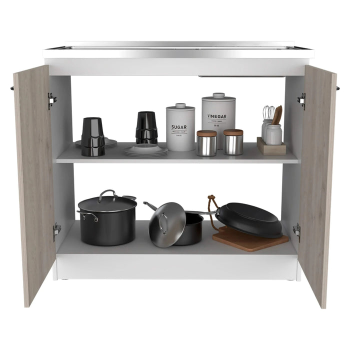 Utility Sink Vernal, Kitchen, Smokey Oak / Light Gray Default -DTYStore