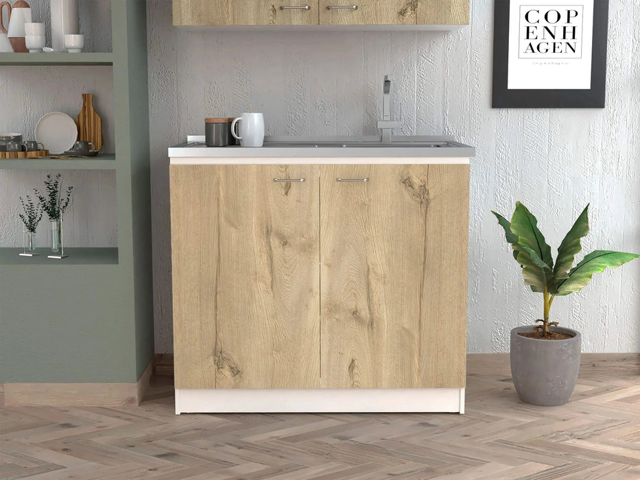 Utility Sink Vernal, Kitchen, White / Light Oak Default -DTYStore