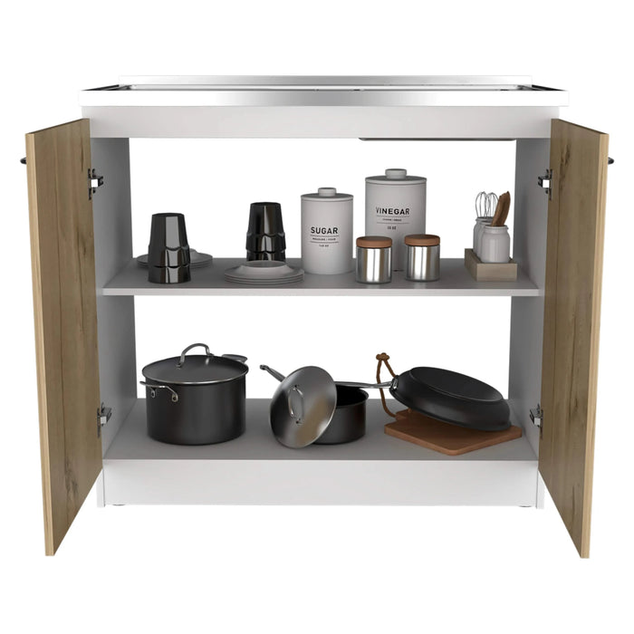 Utility Sink Vernal, Kitchen, White / Light Oak Default -DTYStore