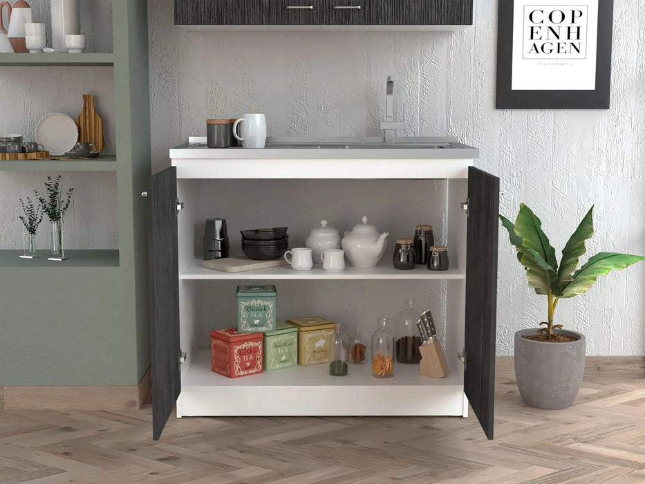 Utility Sink Vernal, Kitchen, White / Smokey Oak Default -DTYStore