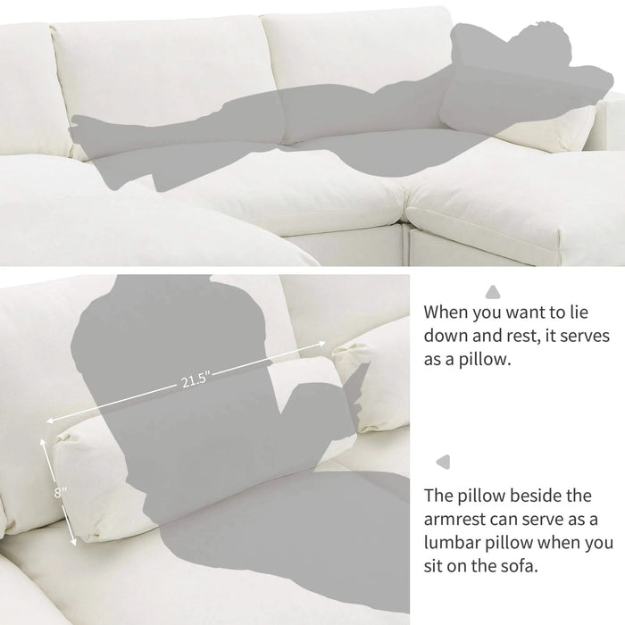 [VIDEO]86.5'' Chenille Modular Sectional Sofa with Storage Pockets, 5 Seat U Shaped Couch Set with Pillows,Free Combination,Modern Cloud Sofa with 2 Movable Ottoman for Living Room,Apartment,3 Colors Default -DTYStore