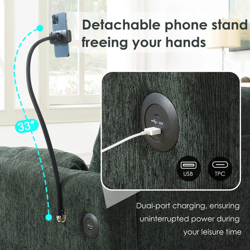 [VIDEO+NEW]96.5'' Chenille Sectional Sofa with Storage Ottoman and Pockets,Adjustable Phone Holder,Wide Seat,4 Seat L Shaped Couch Set,Comfy Sofa with USB Charger for Living Room,Apartment,3 Colors Default -DTYStore