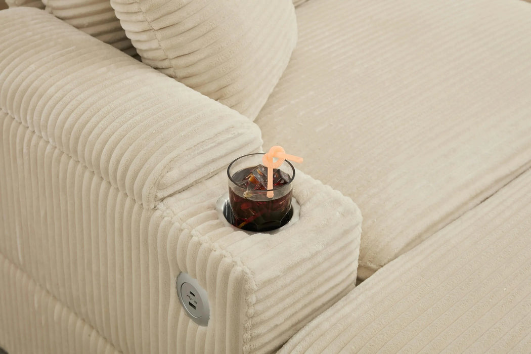 [VIDEO/New]Combination Modular Convertible Sectional Sofa Bed Set,Armrest storage, Stainless steel cup holder, USB, Upholstered Sofa, Deep Seat, Living Room, Loft, Apartment, Office, 2 Colors Default -DTYStore