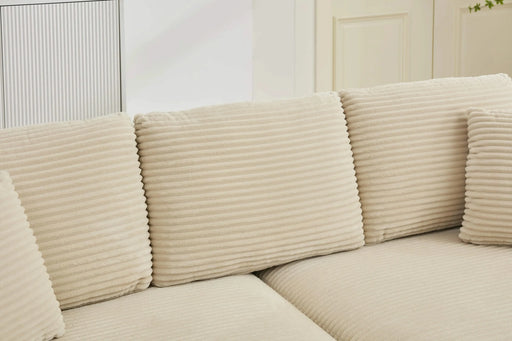 [VIDEO/New]Combination Modular Convertible Sectional Sofa Bed Set,Armrest storage, Stainless steel cup holder, USB, Upholstered Sofa, Deep Seat, Living Room, Loft, Apartment, Office, 2 Colors Default -DTYStore