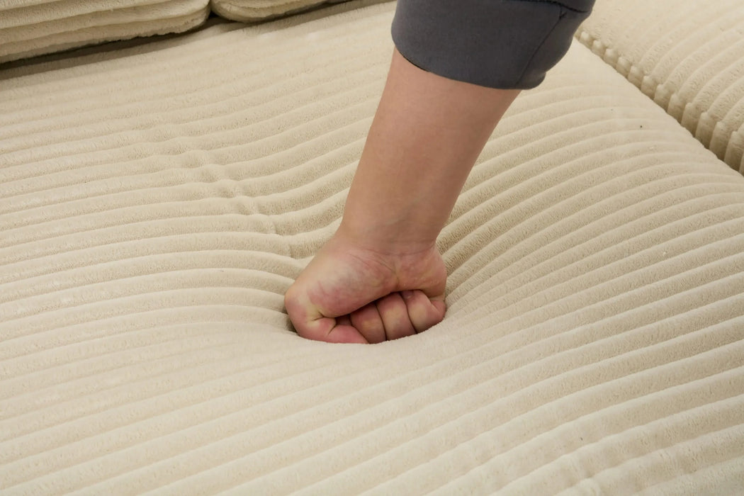 [VIDEO/New]Combination Modular Convertible Sectional Sofa Bed Set,Armrest storage, Stainless steel cup holder, USB, Upholstered Sofa, Deep Seat, Living Room, Loft, Apartment, Office, 2 Colors Default -DTYStore