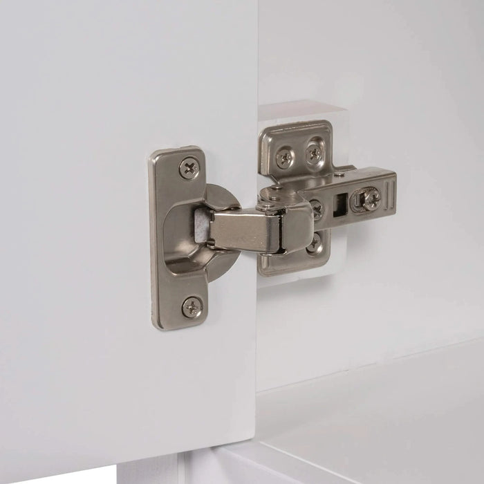 [VIDEO] 24' White Modern Sleek Bathroom Vanity Elegant Ceramic Sink with Solid Wood Frame Open Style Shelf Default -DTYStore