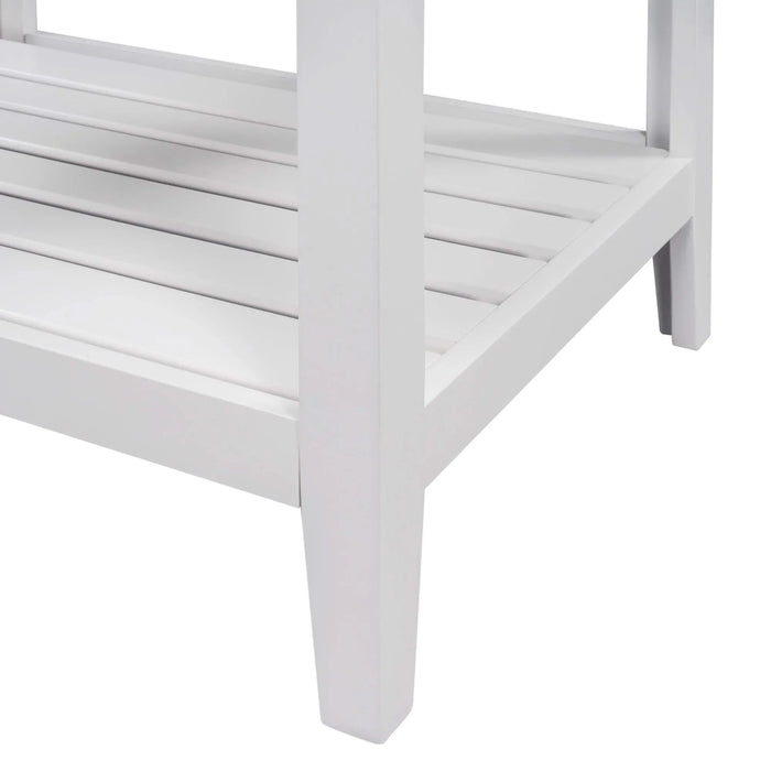 [VIDEO] 24' White Modern Sleek Bathroom Vanity Elegant Ceramic Sink with Solid Wood Frame Open Style Shelf Default -DTYStore