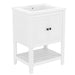 [VIDEO] 24' White Modern Sleek Bathroom Vanity Elegant Ceramic Sink with Solid Wood Frame Open Style Shelf Default -DTYStore