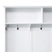 [VIDEO provided] ON-TREND Modern Style Hall Tree with Storage Cabinet and 2 Large Drawers, Widen Mudroom Bench with 5 Coat Hooks, White Default -DTYStore