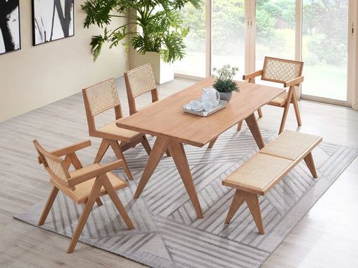 Valentina 6 Pieces Rattan & Natural Finish Patio Furniture Set Default -DTYStore