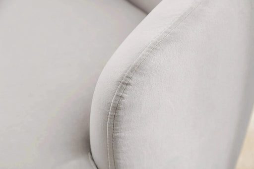 Velvet Fabric Swivel Accent Barrel Armchair with Black Powder Coated Metal Ring-DTYStore