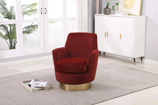 Velvet Swivel Barrel Chair, Swivel Accent Chairs Armchair for Living Room, Reading Chairs for Bedroom Comfy, Round Barrel Chairs with Gold Stainless Steel Base-DTYStore