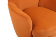 Velvet Swivel Barrel Chair, Swivel Accent Chairs Armchair for Living Room, Reading Chairs for Bedroom Comfy, Round Barrel Chairs with Gold Stainless Steel Base (Orange) Default -DTYStore