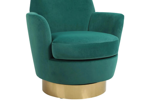 Velvet Swivel Barrel Chair, Swivel Accent Chairs Armchair for Living Room, Reading Chairs for Bedroom Comfy, Round Barrel Chairs with Gold Stainless Steel Base-DTYStore