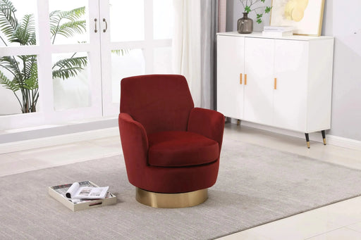 Velvet Swivel Barrel Chair, Swivel Accent Chairs Armchair for Living Room, Reading Chairs for Bedroom Comfy, Round Barrel Chairs with Gold Stainless Steel Base-DTYStore