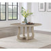 Verdugo White Washed Round Dining Table with Pedestal Base Default -DTYStore