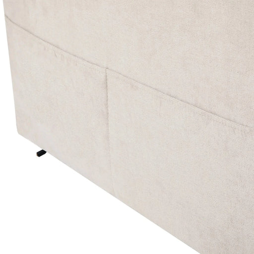 Versatile 111.8' Sectional Sofa Pull-out Bed with Storage, USB Ports, and Cup Holders, Beige Corduroy and Chenille Default -DTYStore